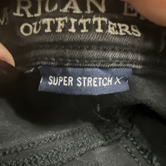 American Eagle Preppy Distressed Tomgirl Jegging Overall Faded Black Denim Size… - Picture 8 of 12